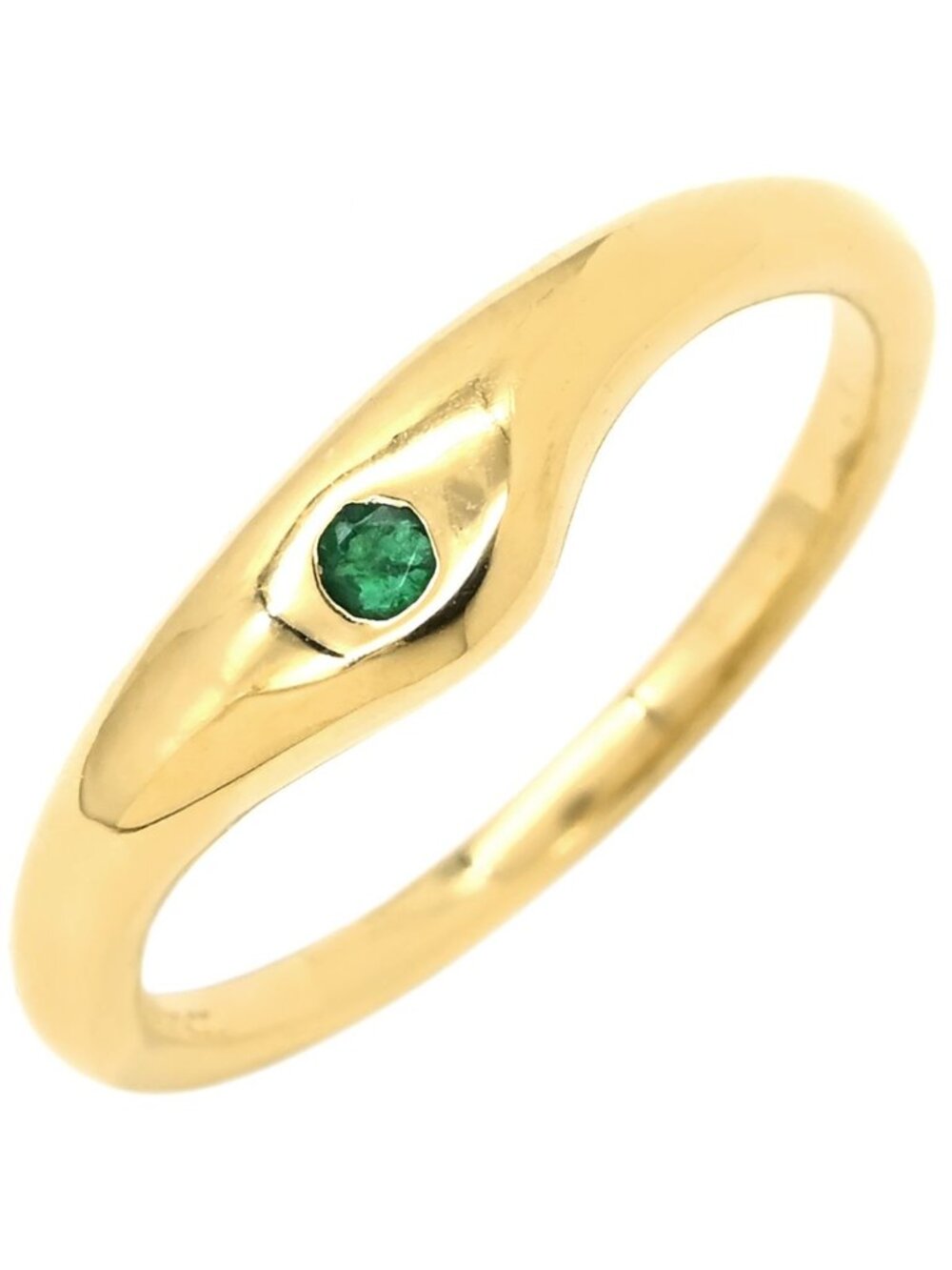 Tiffany & Co Ring Curved Band Emerald Green Yellow Gold